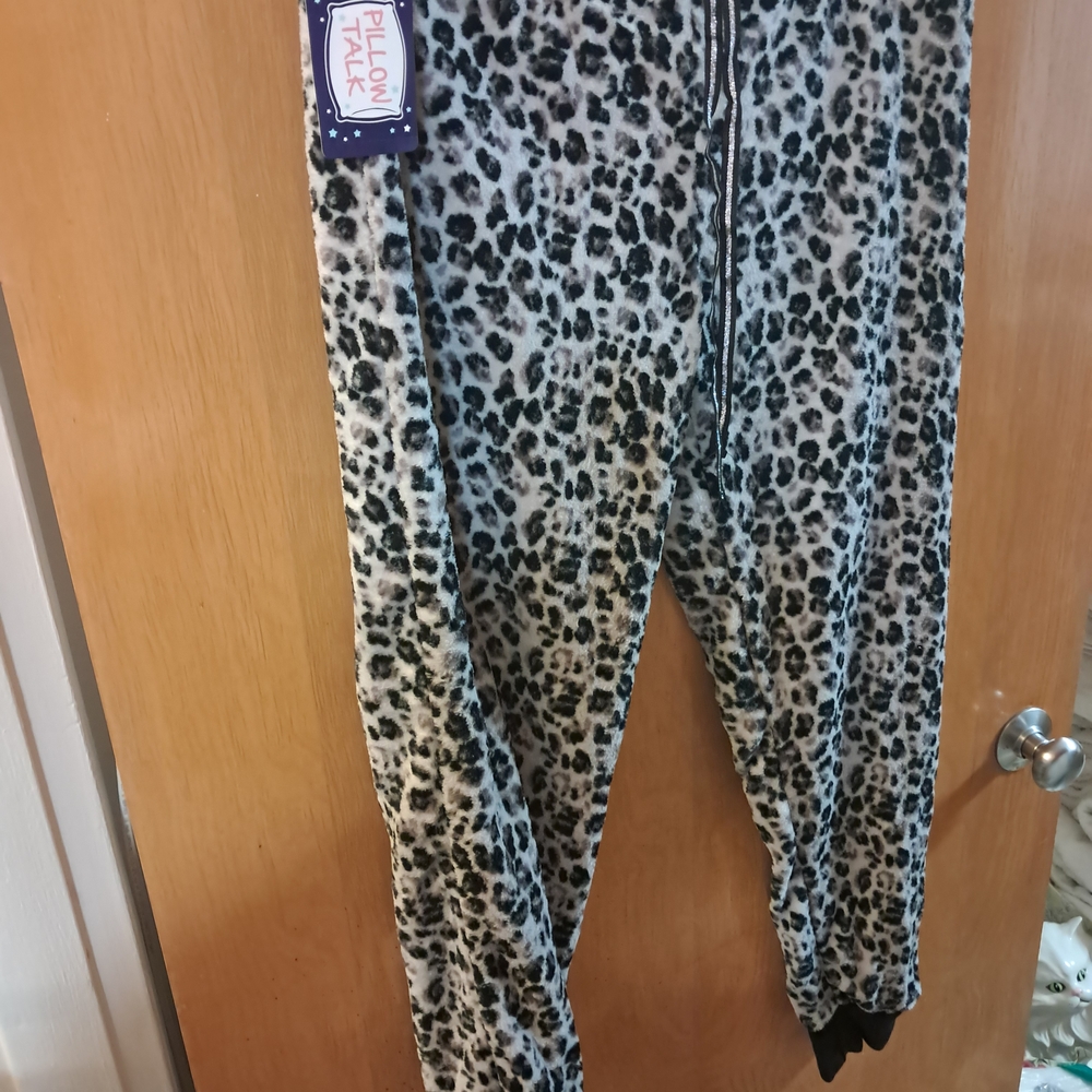 Leopard Print Fleece Pajama Pants